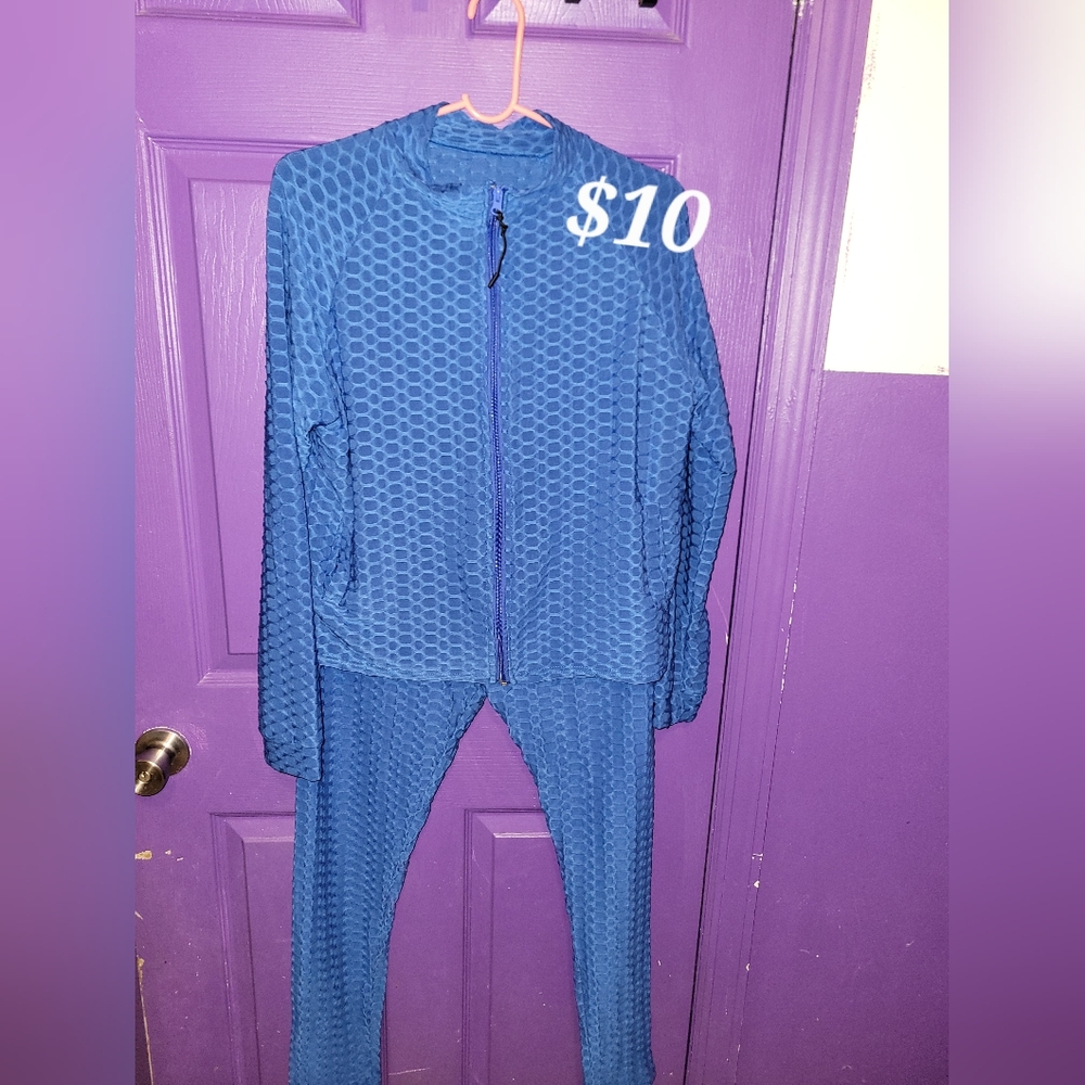 Vibrant Blue Honeycomb Tracksuit